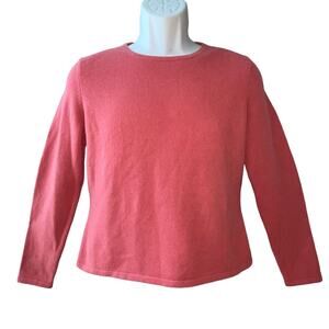 El Daws 100% Cashmere  Rose Pink Jewel Neck Sweater Size Medium